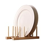 プレート皿ラック桐テーブルスタンド木製5ホルダー棚板キッチン収納皿皿ラック食器オーガナイザー