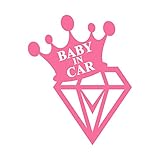Diamond Baby in Car カッティングステッカー ピンク 桃