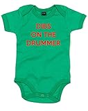 (ドラマー　もらった。) Dibs On The Drummer, プリント　ベビースーツ - グリーン/赤 12-18 ヶ月