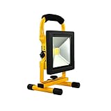 VINGO 超薄型 20W LED 投光器 充電式 作業灯 フラッドライト 集魚灯 探照灯 IP65防水 ポータブル バッテリー内蔵 アウトドア照明 夜間作業 防災対策 車載応急 二年保証 昼光色