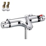 サーモスタットシャワー混合栓　壁付き　バス用混合栓 バス用水栓金具　浴室用　混合水栓　壁付きサーモスタット混合栓　水栓 寒冷地向け