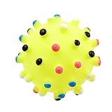 uxcell　ボールトイ　ペットトイ　シリコン　イエロー　面白い　小さい　ファッション