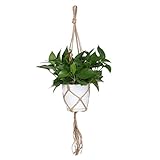 Demiawaking プラントハンガー 観葉植物 プランターハンガー 鉢 吊るす マクラメ 麻縄 多肉植物 ディスプレイ (MS03)
