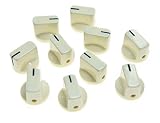 KAISH 10pcs Guitar AMP Effect Pedal Knobs Pointer Knob with Set Screw Aged White [並行輸入品]