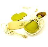 本革製ファーストシューズの手作りキット (M(10cm), グリーン)