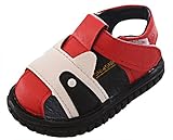 C-Princess ベビー サンダル ビーサン ファーストシューズ つま先保護 子供 キッズ 赤ちゃん 靴 男の子 女の子 夏 かわいい カジュアル レッド 12.5cm