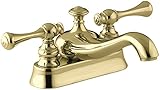 KOHLER K-16100-4A-PB Revival Centerset Lavatory Faucet, Vibrant Polished Brass [並行輸入品]