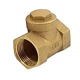 uxcell 水ゲートシングル方向弁 1.9cm 30mm メススレッド径 デュアルポート 真鍮