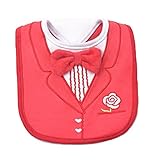 Linyuan 良質 Cute Gentleman modeling Toddler Baby Waterproof Saliva Towel Baby Bib ベビービブ