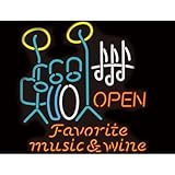 ネオンサイン フェイバリット ミュージック & ワイン オープン FAVORITE MUSIC & WINE (OPEN) ネオン管 ネオンライト