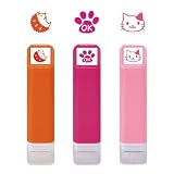 【3個セット】こどものかお スケジュール浸透印 スタンプ 【はりねずみ_OK_ねこ】 ＋ オリジナルロゴ入りシールつき