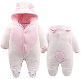 【SEBLES】ベビー 赤ちゃん キッズ 乳児 カバーオール アウター アニマル フード 耳付き ピンク 90cm