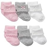 カーターズ（Carter's）靴下6枚セット【2014年】【プリティ無地】女の子用プリティな3色無地ソックス6枚組セット 12-24months 12-24ヵ月用　ピンク靴下,出産祝いギフト,子供ベビ