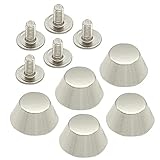 TSUKURIRO 底鋲 台形型 13mm ネジ バッグ カバン 修理 レザークラフト DIY ハンドメイド パーツ (シルバー, 5個セット)