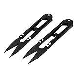 uxcell ヤーンカッティングはさみ　ブラック　バーリング　縫い目　2個