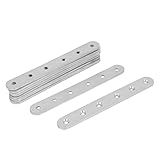 uxcell フラット固定板 ステンレス鋼 フラットプレート ストレートメンディング 接合金具 10個入り
