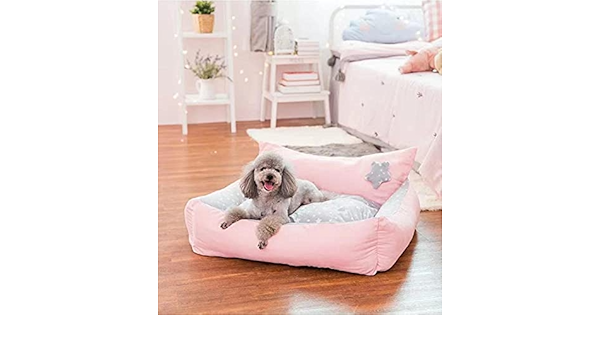 blush pink dog bed