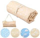 エムール 収納バッグ付き『お出かけ お昼寝マット』 水玉 イエロー