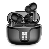 2026【Bluetooth5.4 音質強化型】 ワイヤレスイヤホン Bluetooth イヤホン ブルートゥース イヤフォン カナル式 ENC通話ノイズキャンセリング LEDディスプレイ マイク付き 自動ペアリング 快適な装着感 最大40H音楽再生 ハンズフリー通話 タッチ操作 日語音声ガイド 重低音 片耳/両耳 スポーツ/iOS/iAndroid対応(ブラック)