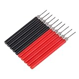 Biuuu 10pcスプリングテストプローブチップ絶縁フックワイヤコネクタマルチメータ用リードピン