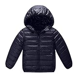 Domybest 冬 子供服 ダウンジャケット フード付き 男の子 女の子 厚い 4-8歳 ブラック 暖かく保つ 柔らかく快適 普段着 雪の日 幼稚園 旅行