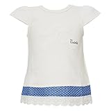 【本体綿100%】2016年 夏物 UZULAND ウズランド 天竺 レースリボン フレンチ 半袖Ｔシャツ アイボリー◇95cm