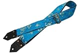 Spice Note スパイスノート ギターストラップ Dragons & Flowers ジャガード生地 日本製 ES-PJ50DF/AQA アクア (全長820mm~1450mm)