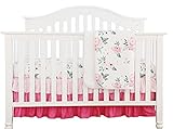 ピンク花柄フリルベビーMinky毛布水カラー、ピンクフローラルNursery CribスカートセットベビーガールズCrib Bedding 3 pieces set ピンク