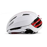 Uzexon 超軽量 サイクリングヘルメット アジャスター 自転車 ヘルメット 26穴通気 サイズ調整可能 サングラス付け 子供も利用可能 (ホワイト+レッド)