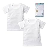 (ホワイト/80cm)ベビー 肌着 Tシャツ 半袖 男の子 2枚組 綿100％ フライス 吸水 白無地 丸首 下着 男児 ベビー 【ノーブランド品】