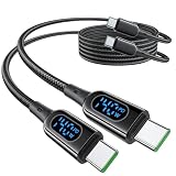 MINSLIS DC03 USB Type C ケーブル【140W/5A 2本セット】PD対応 Type-C to Type-C 急速充電 出力スクリーン表示 ナイロン編み タイプc 充電コード iPhone 16/15/15 Pro/15 Plus/15 Pro Max, MacBook Air/Pro 13'', iPad Mini 6/Pro, Switch等USB-C機種対応 (1.5m)