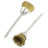 uxcell　カップブラシ　ワイヤーブラシ　研磨用具　鋼線製　Mandrel 　2個入り