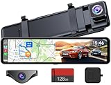 【2026年革新・CarPlay&AndroidAuto・128GB SDカード】 ドライブレコーダー ミラー型 WDR＆HDR 超鮮明夜間暗視 音楽/通話対応 Siri/Googleアシスタント利用可能 FM送信 カメラズーム機能 デジタルカメラ 前後カメラ ドラレコ Type-C電源 GPS搭載