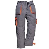 (ポートウエスト) Portwest コントラスト ワークウェア 作業服ボトムス 作業着ズボン 作業用パンツ トラウザーズ 男性用 (S) (グレー)