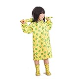 Ymgot キッズ レインコート 雨合羽 女の子 男の子 レインポンチョ カッパ雨具 (S(80~100CM), カエル柄)