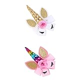 Fenteer 子供　ガールズ　ヘアピン　ヘアクリップ　少女　花　ユニコーン　ヘアアクセサリー　かわいい