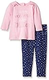 BON BEBE Baby Girls' 2 Pc L/s Top and French Terry Pant Set Glitter Pink 12 Months [並行輸入品]