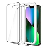 JETech iPhone 13 mini (5.4インチ用) 全面保護フィルム 強化ガラスフィルム 黒縁 ガイド枠付き ケースに干渉なし HDクリア 3枚セット