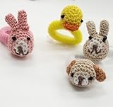スウィートキス　編みぐるみ ひよこ　うさぎ　犬  ベビーゴム４コ セット