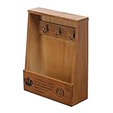 OUNONA キースタンド 木製 キーフック 鍵収納ボックス 小物入れ アクセサリー（ブラウン）