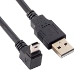 NFHK Mini USB B タイプ 5ピン オス ダウンアングル 90度からUSB 2.0 オス データケーブル 5メートル EMI フェライトコア 50cm, NF-U2-057-DN-0.5M