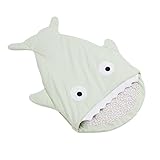 シュラフ　ベビー　おくるみ　サメの形　寝袋　ブランケット　暖かい 赤ちゃん対応　柔らかい肌触り (緑)