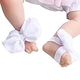 Elevin(TM) 1Pair Infant Bow Bowknot Chiffon Barefoot Toddler Foot Feet Beach Sandals (White) by Elev
