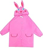 (ラボーグ) La vogue キュート レインコート キッズ レインポンチョ 子供合羽 レインウェア ベビーレイングッズ カッパ 女児 男の子 ピンク