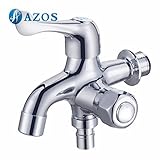 AZOS 水栓・給水部品 蛇口 単一冷水栓 壁付 真鍮製 銀色 PJTB004