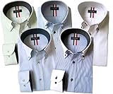 [パリス16ク] ワイシャツ メンズ 長袖 形態安定 ボタンダウン ドゥエボットーニ カッタウェイ 5枚セット 7 3L
