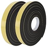 隙間テープ スポンジテープ クッションテープ 戸当たりテープ すきまテープ フォームテープ EVA 発泡ゴムスポンジ 衝突防止 防振防風防音 すき間シール 虫よけすき間テープ 玄関ドア 戸当たり 窓 サッシ用 隙間対策 黒 厚5mm*幅20mm*長さ5m 2巻入り 全長10M