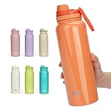 TYESO 水筒 真空断熱 スポーツボトル 530ml/750ml 保温保冷 水筒 直飲み 広口 ハンドル付 大人 子供 6色
