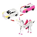 車変形ロボット 変形車 ワンボタン変形ビークル 想像力&創造力 動物変身 創造的な教育キット 衝突防止変形自動車おもちゃキット ワンクリック変形車両キット 祝日、クリスマス、誕生日プレゼント 変形前のサイズ: 前車: 8.6×5.1×3cm/後車: 8.8×5.1×3cm/変形後のサイズ：約19.5×19×13.5cm