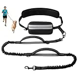 Enbluy 犬 リード 肩掛け ショルダーリー ド 141-195cm伸縮リー ド 耐荷重50kg 小型、中型、大型犬用リー ド 肩ベルト84-145cm調整可能、ウエストベルトとしても使用可能 訓練リード 散歩 お出かけ ジョギ (1頭引きリード)
